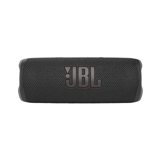 Flip 6 viewed horizontally with the JBL logo.