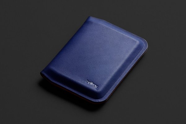 Bellroy Apex Slim Sleeve: Apex Slim Sleeve in Indigo, shown closed.