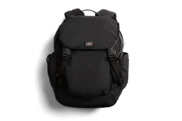 Bellroy Cinch Backpack: The foldover top changes the silhouette when closed.