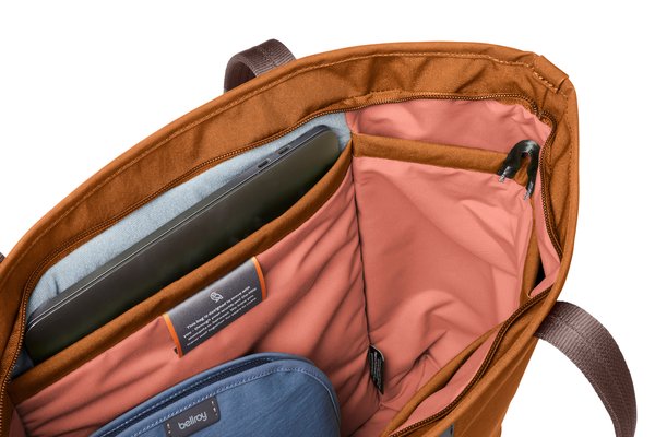 Bellroy Tokyo Tote: The side pocket folds flatter when not in use.