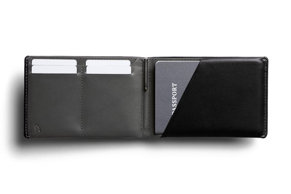 Bellroy Travel Wallet: An open view shows card and passport sections.