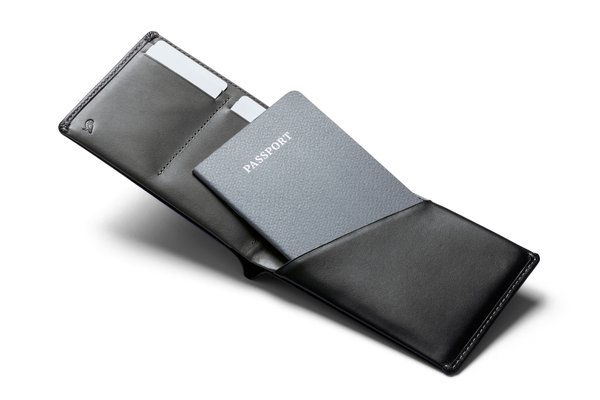 Bellroy Travel Wallet: Passport placement demonstrated by the manufacturer.
