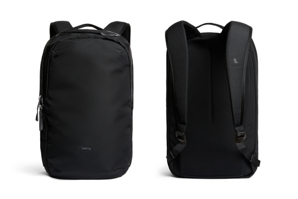Bellroy Via Backpack: Front and rear views of the padded backpack format.