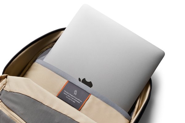 Bellroy Via Backpack: The laptop sleeve is shown with a device inserted.