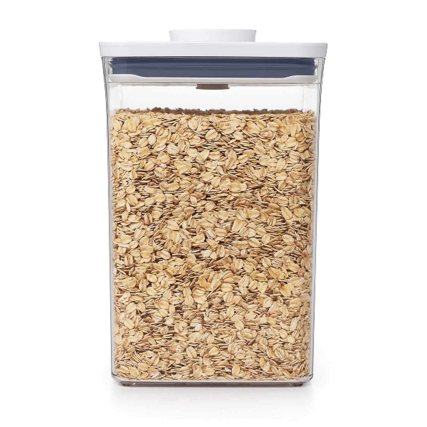 The Big Square Medium POP container shown holding dry cereal