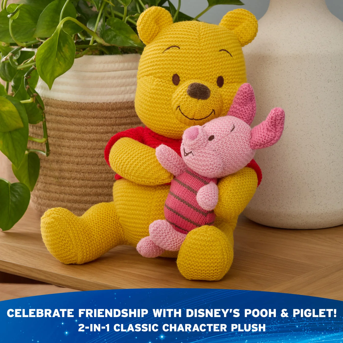 Winnie the Pooh & Piglet Knit Plush, 10 in — manufacturer detail 2