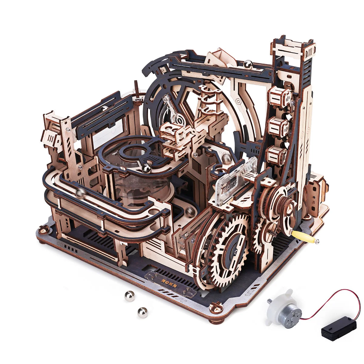 ROKR Marble Spaceport Marble Run 3D Wooden Puzzle LGC01 — product overview