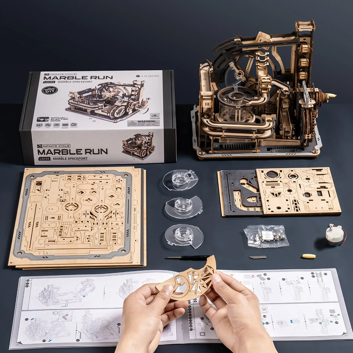 ROKR Marble Spaceport Marble Run 3D Wooden Puzzle LGC01 — manufacturer detail 6
