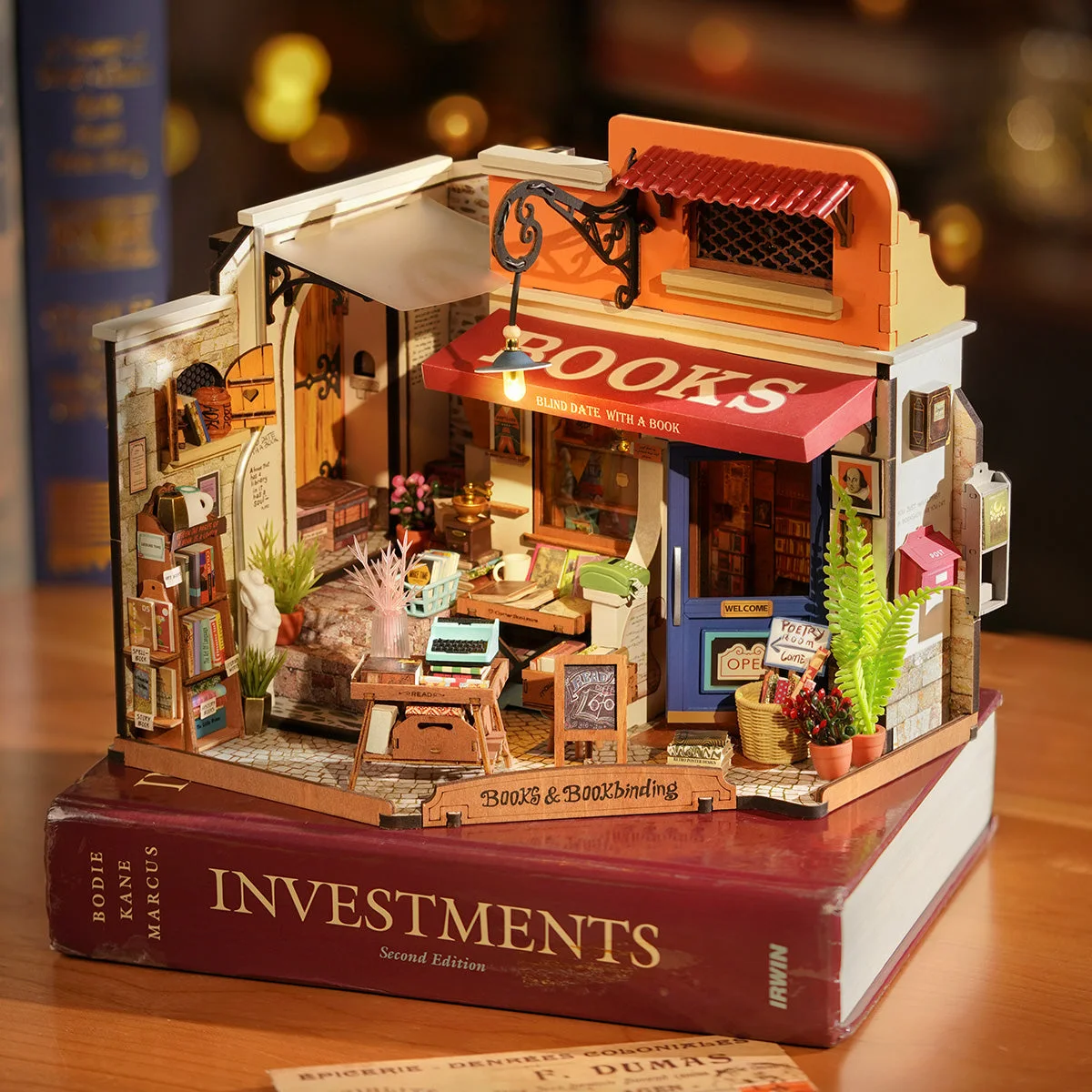 Rolife Corner Bookstore DIY Miniature House Kit DG164 — manufacturer detail 2