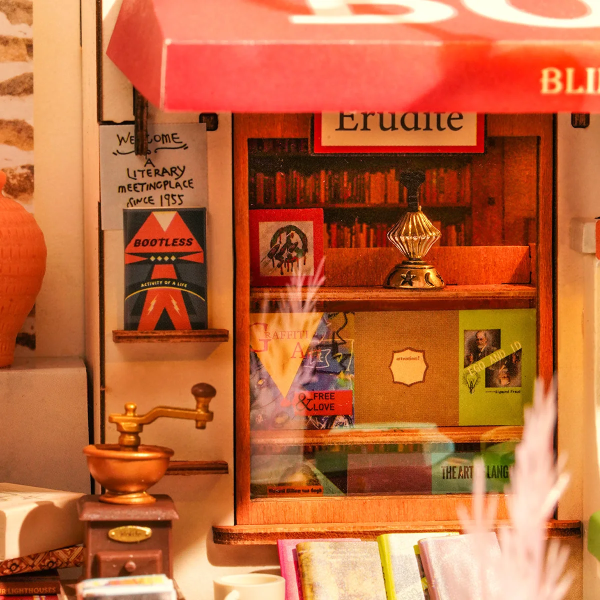 Rolife Corner Bookstore DIY Miniature House Kit DG164 — manufacturer detail 5