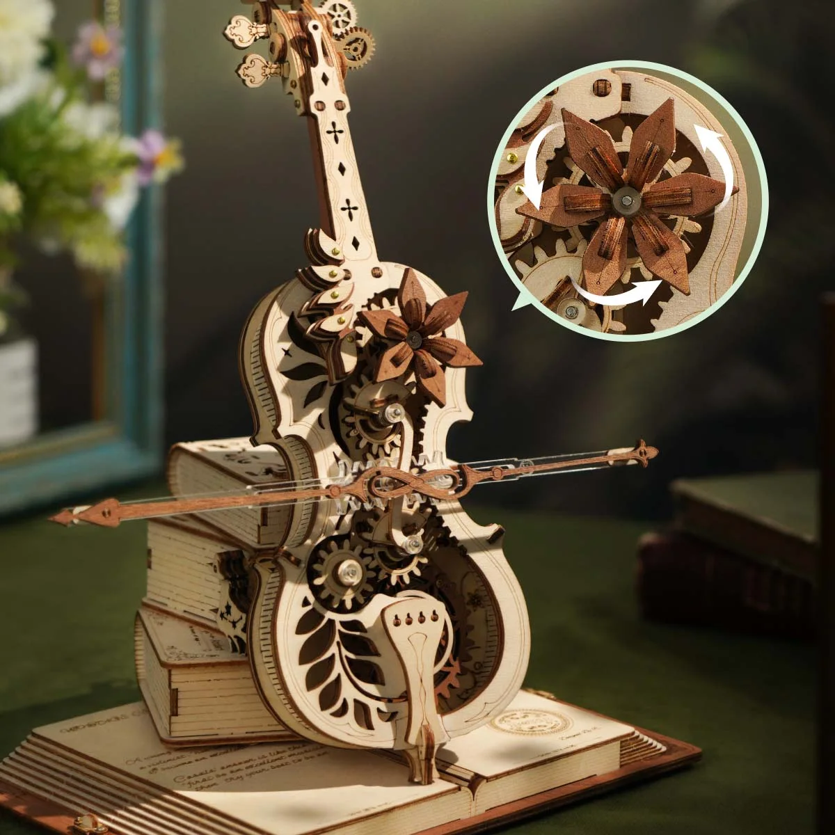 ROKR Magic Cello Mechanical Music Box 3D Wooden Puzzle AMK63 — manufacturer detail 4