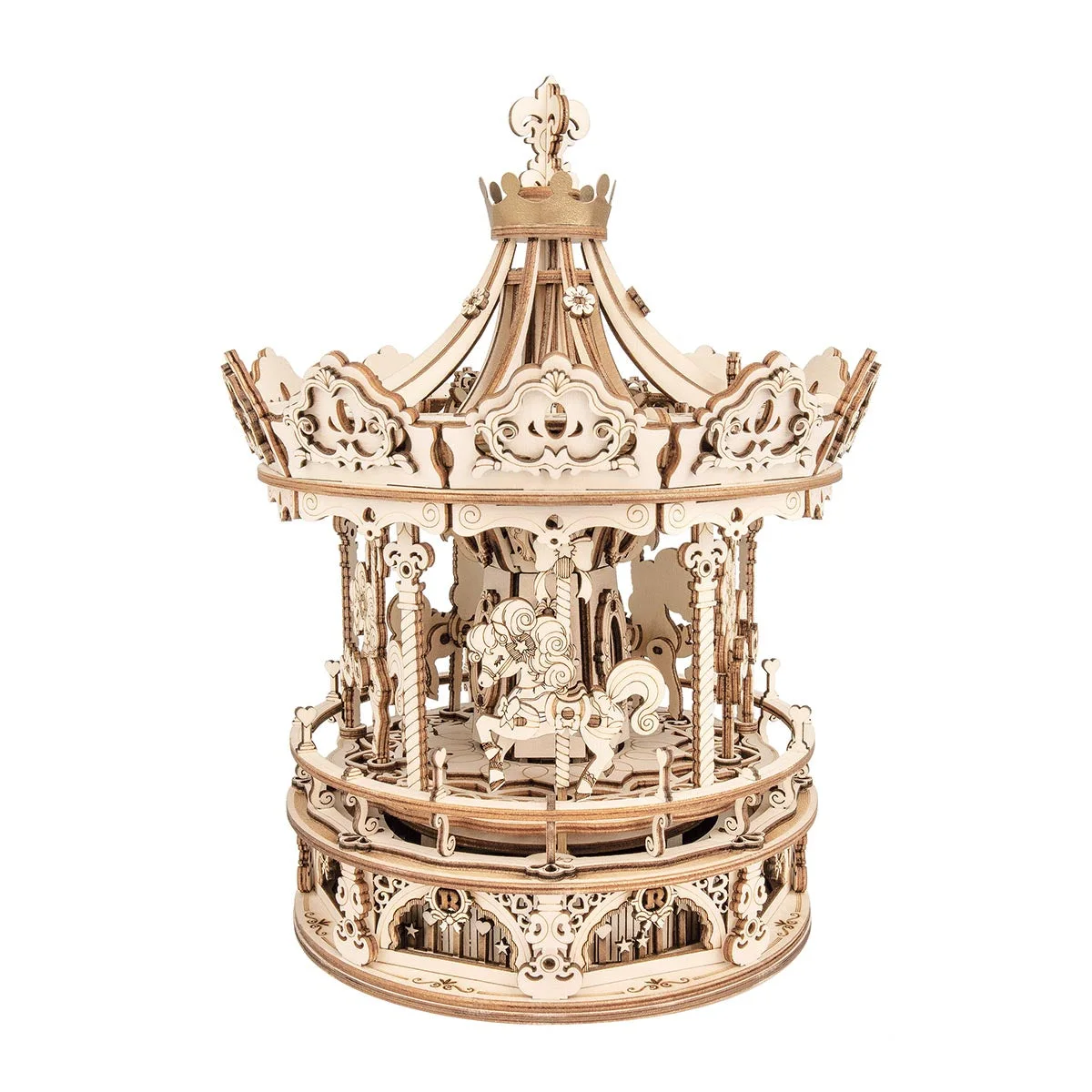 ROKR Romantic Carousel Mechanical Music Box 3D Wooden Puzzle AMK62 — product overview