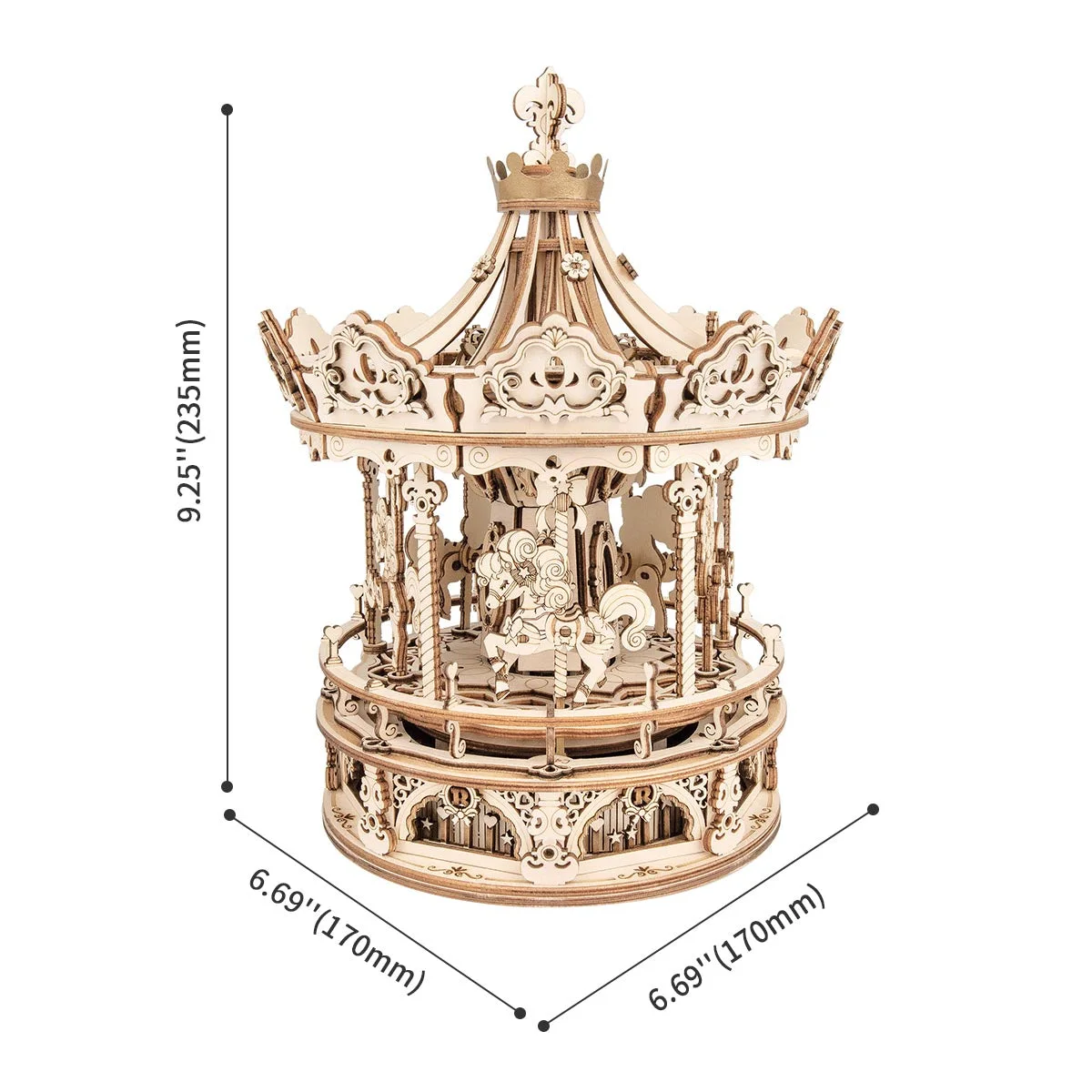 ROKR Romantic Carousel Mechanical Music Box 3D Wooden Puzzle AMK62 — manufacturer detail 5
