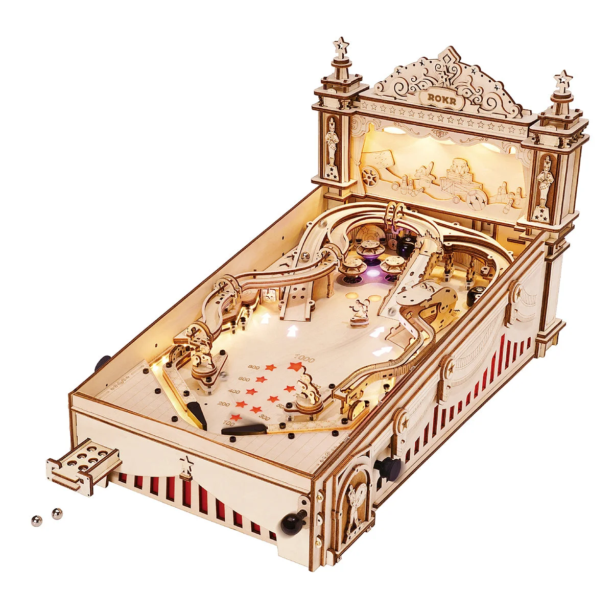 ROKR 3D Pinball Machine 3D Wooden Puzzle EG01 — product overview