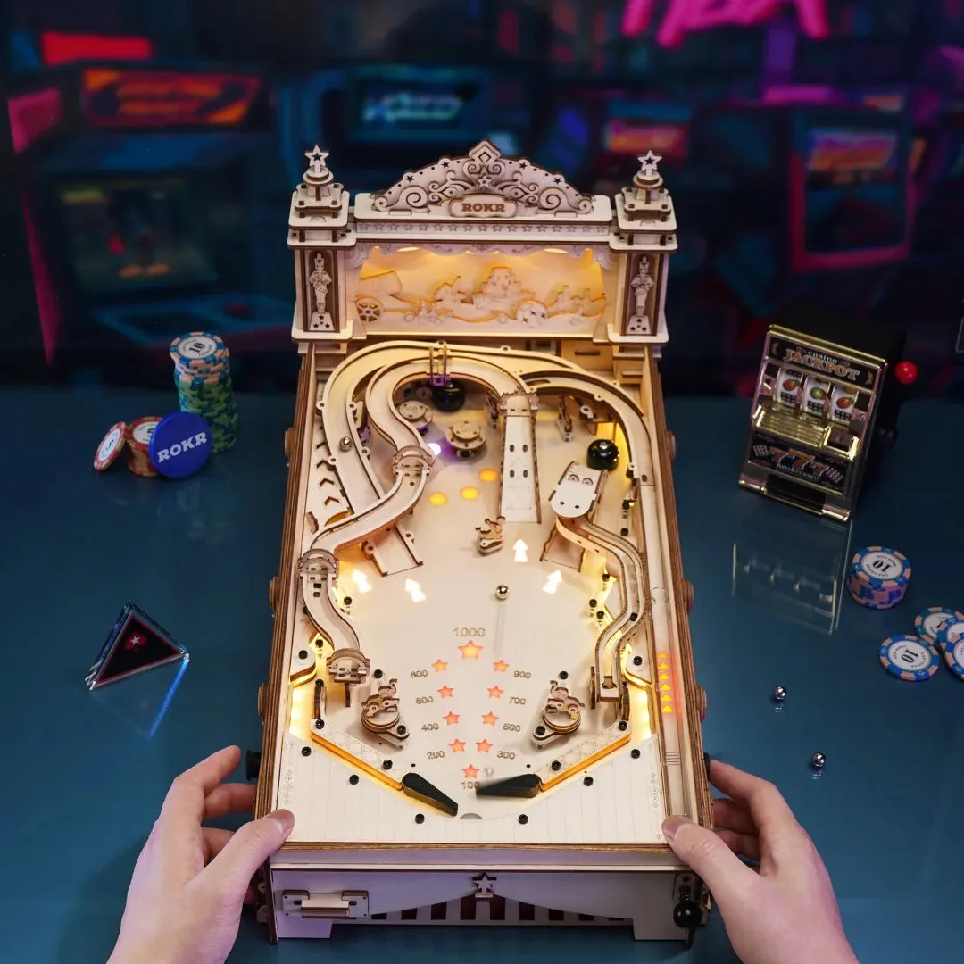 ROKR 3D Pinball Machine 3D Wooden Puzzle EG01 — manufacturer detail 3