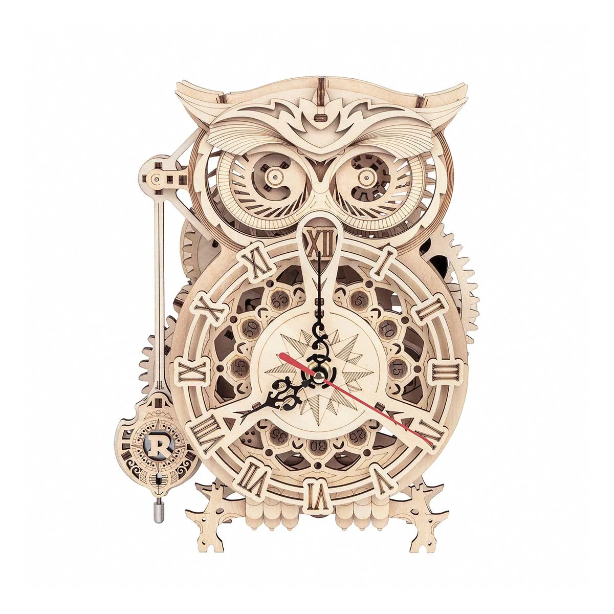 ROKR Owl Clock Mechanical Gears 3D Wooden Puzzle LK503 — product overview