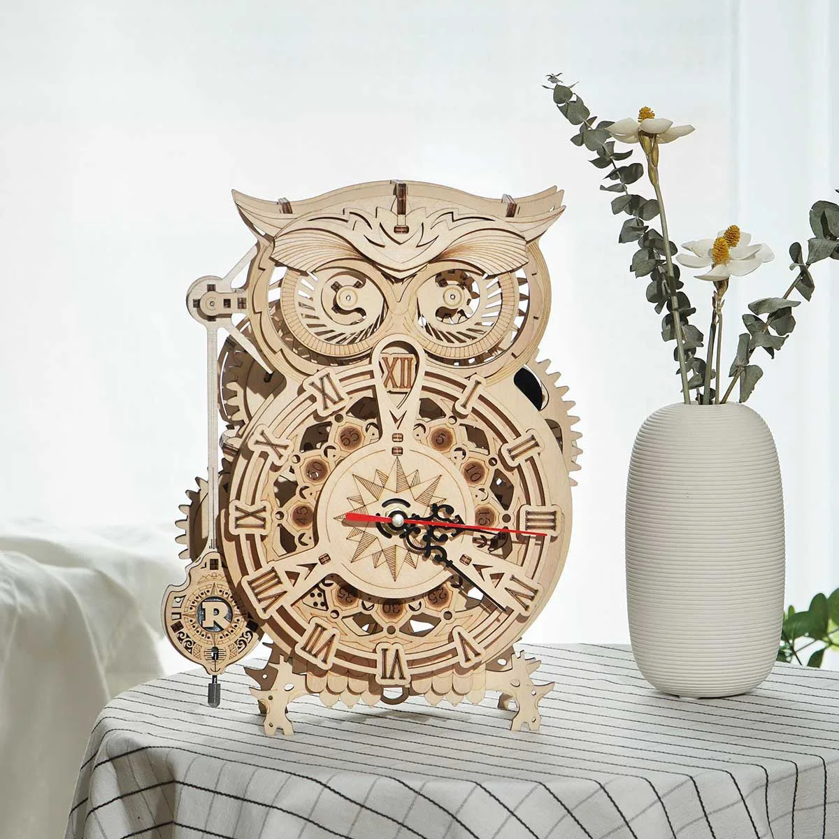 ROKR Owl Clock Mechanical Gears 3D Wooden Puzzle LK503 — manufacturer detail 2