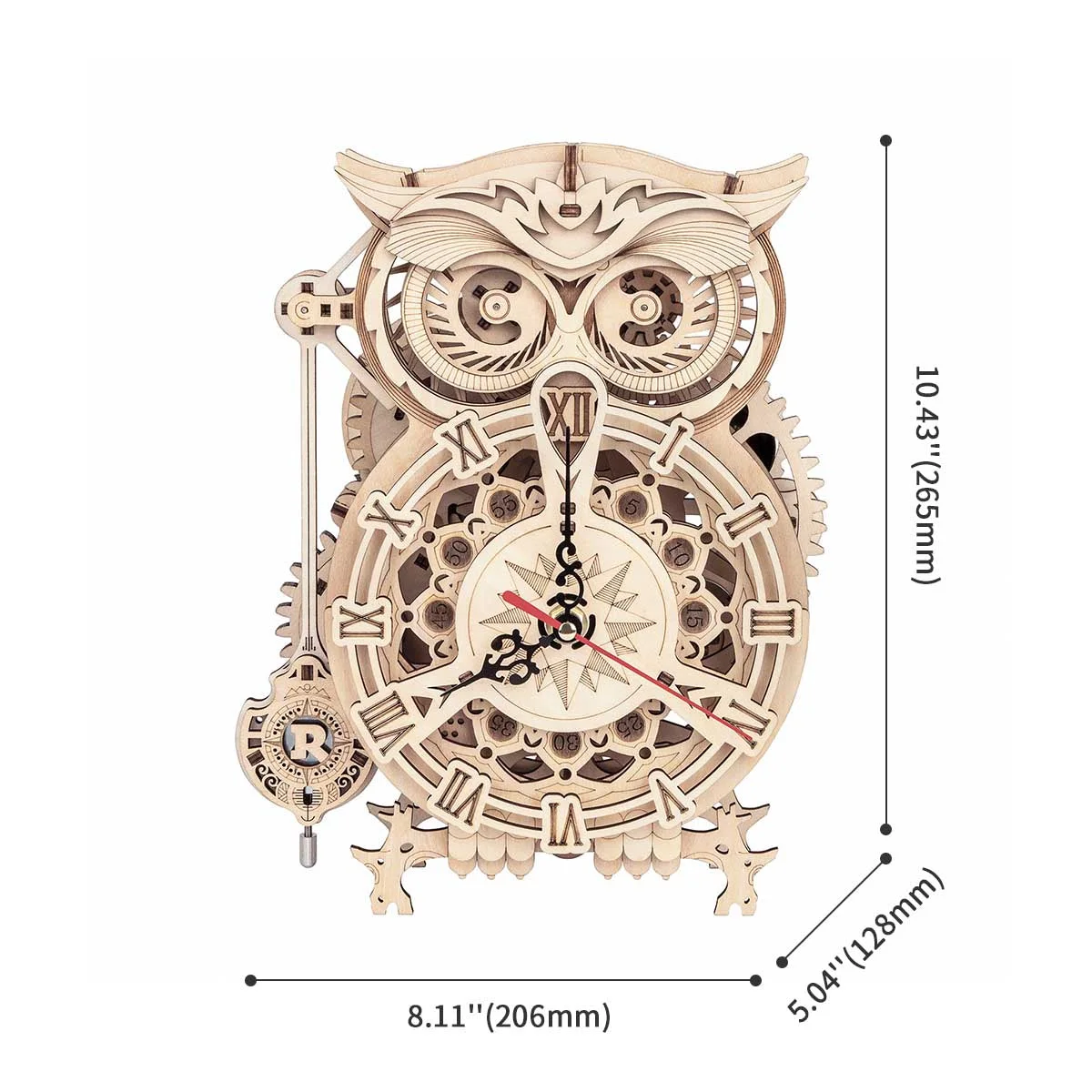 ROKR Owl Clock Mechanical Gears 3D Wooden Puzzle LK503 — manufacturer detail 4