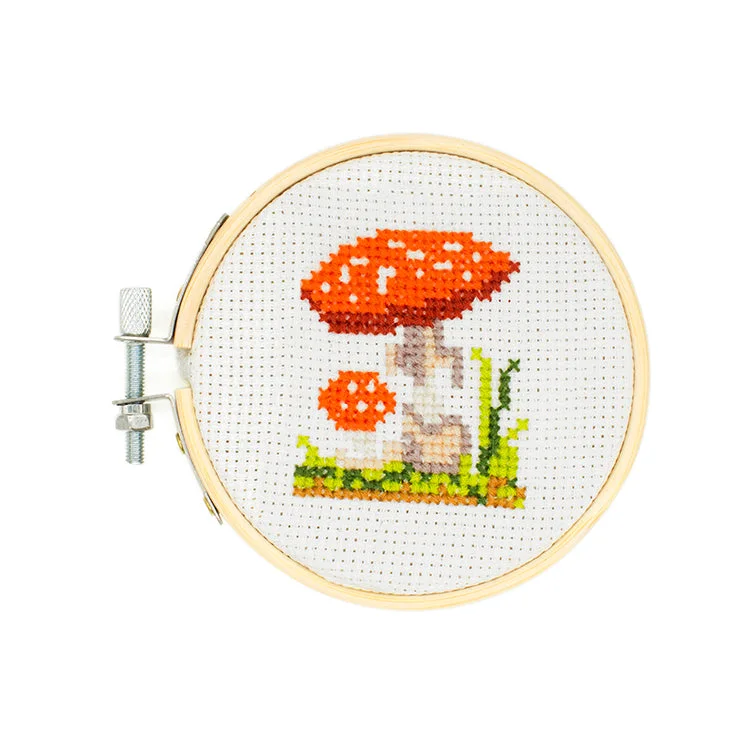 Mushroom Mini Cross Stitch Embroidery Kit — product overview