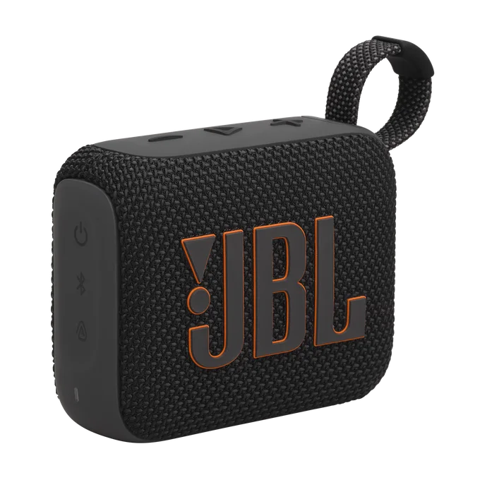 JBL Go 4 black speaker, manufacturer hero view