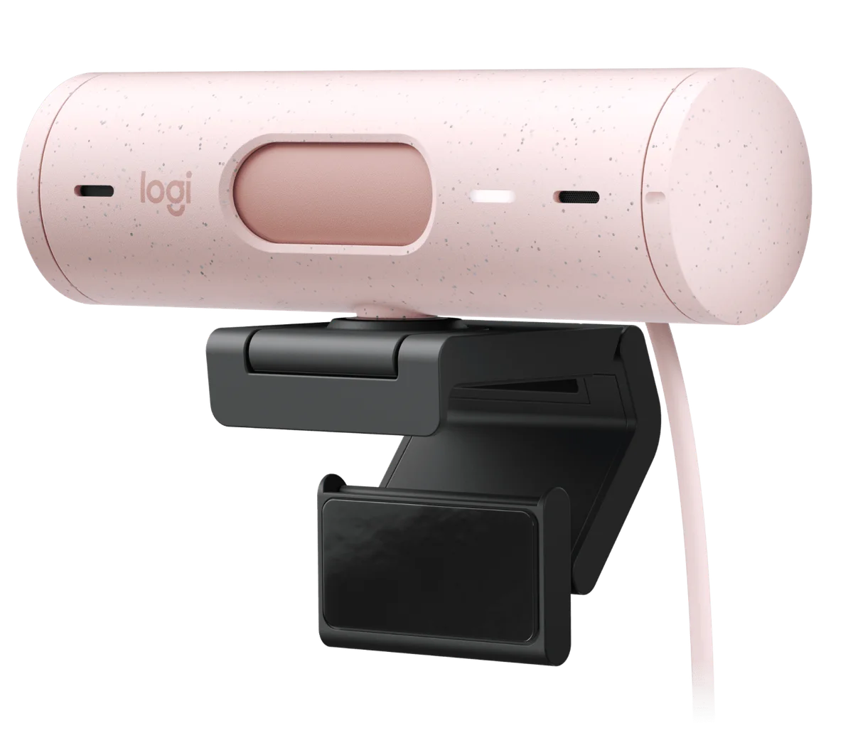 Side and mount view of Rose Logitech Brio 500