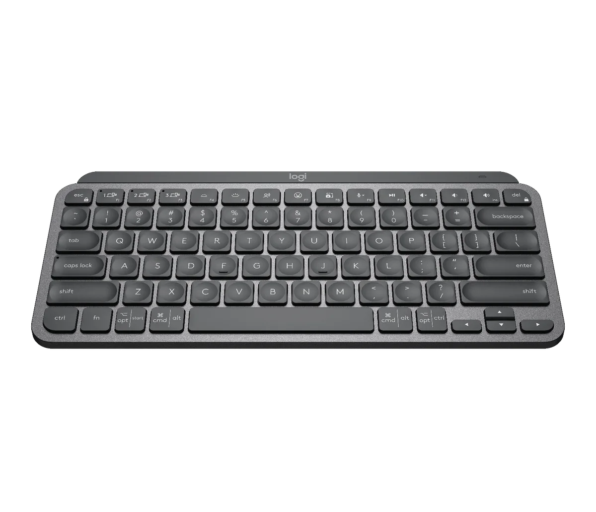 Front profile of Logitech MX Keys Mini Graphite