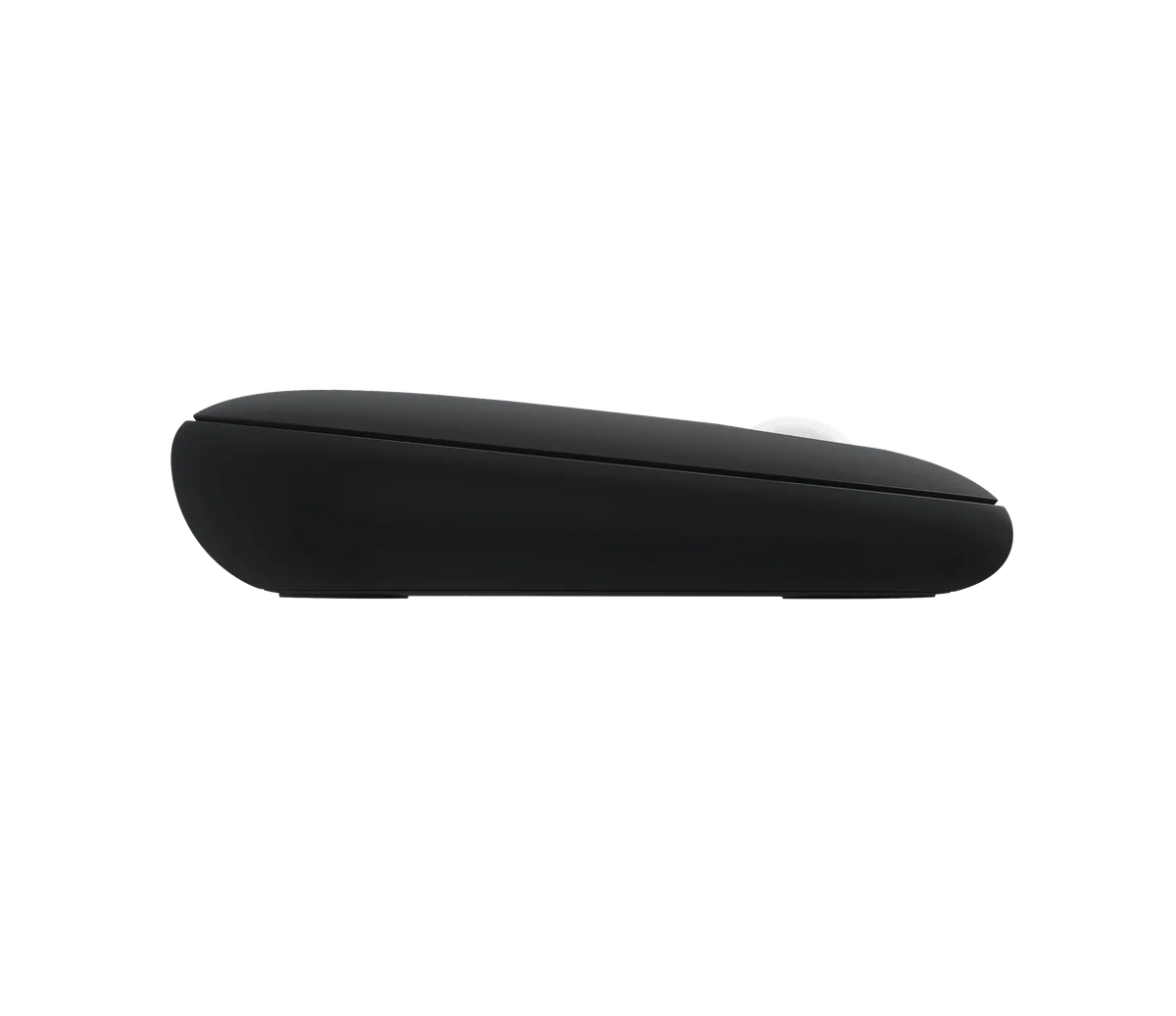 Manufacturer side view showing the Pebble Mouse 2 M350s shallow profile