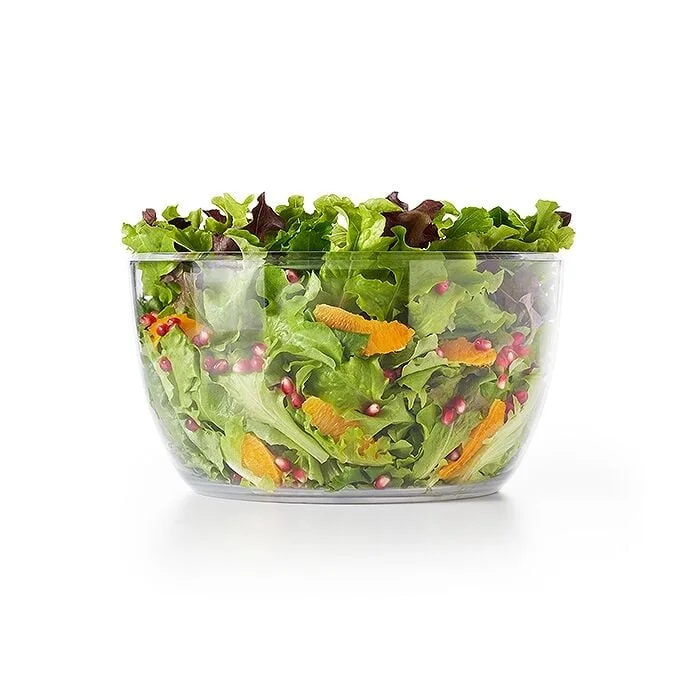 OXO salad spinner bowl used to serve mixed greens