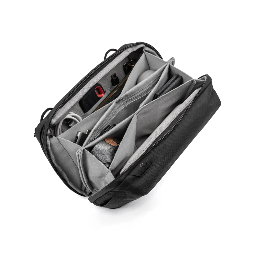 Peak Design black Tech Pouch opened wide