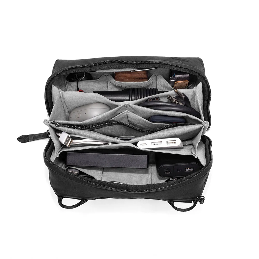 Internal dividers of black Peak Design Tech Pouch