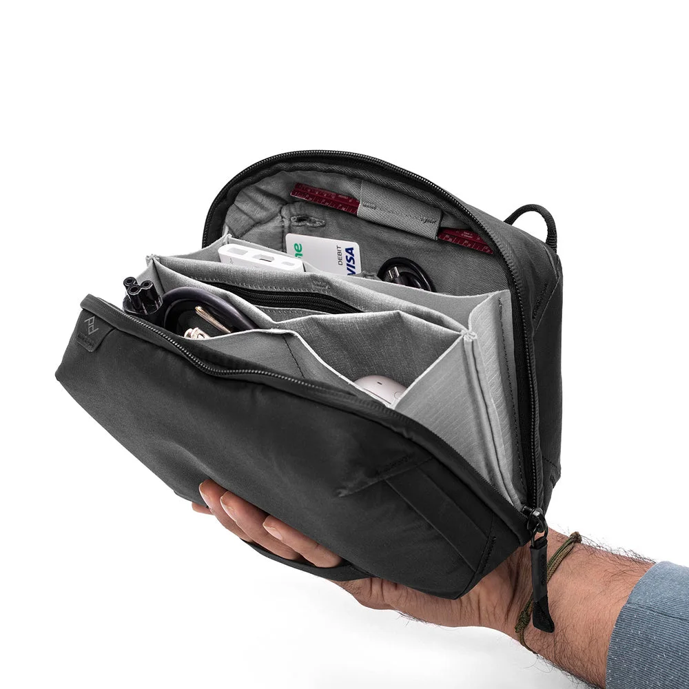 Exterior shape and zipper of the regular Black Tech Pouch
