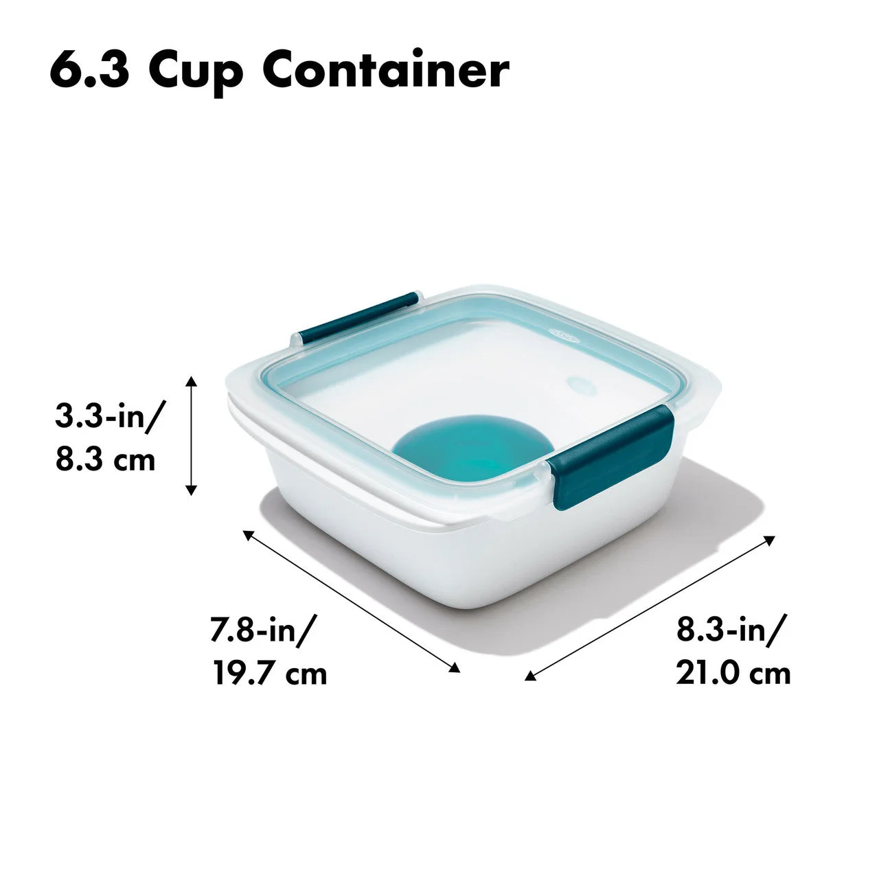 OXO Prep & Go Salad Container — 6.3 Cup, Teal — manufacturer detail 5