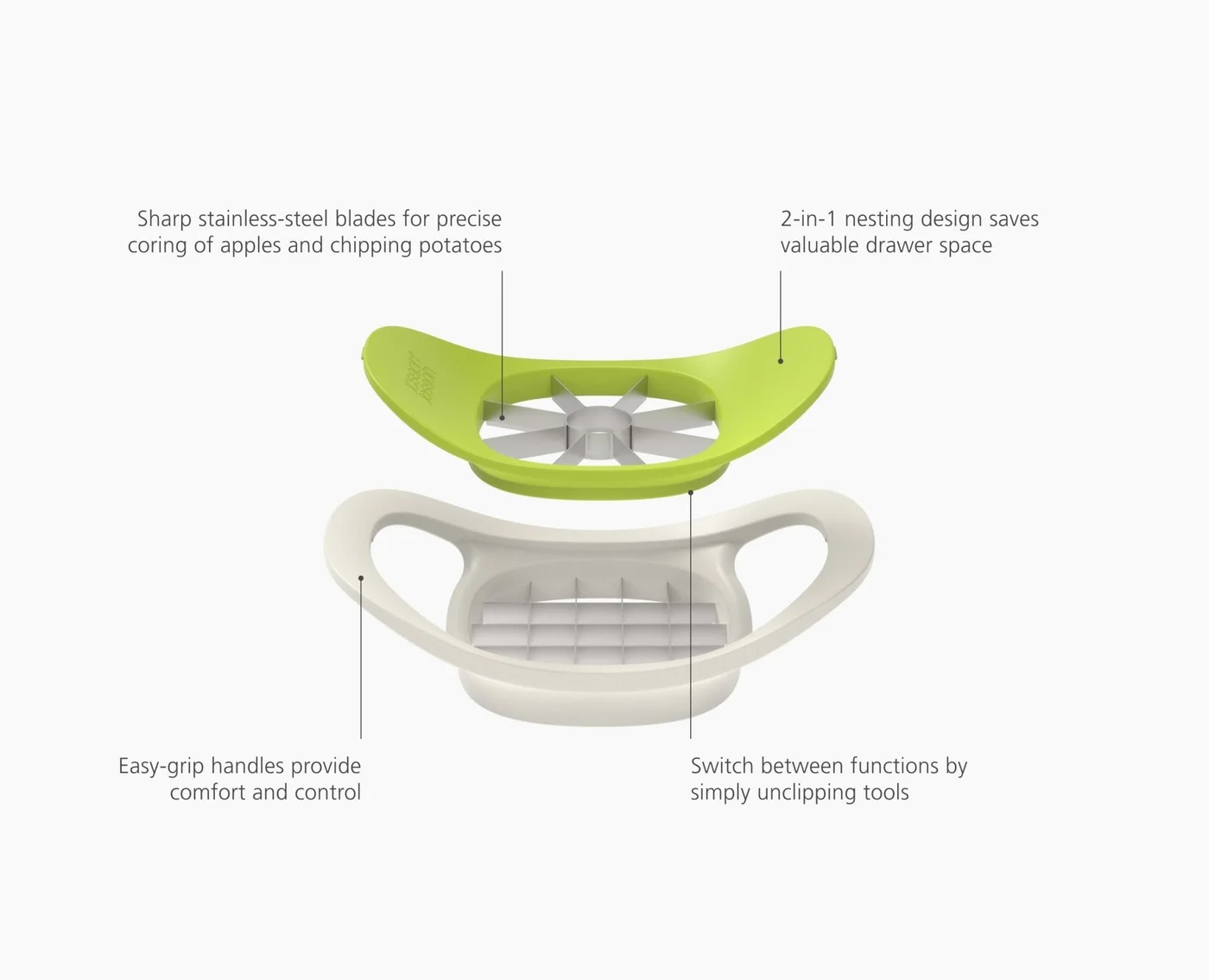 Joseph Joseph Nest™ Press 2-in-1 Fruit & Vegetable Cutter — product detail 6
