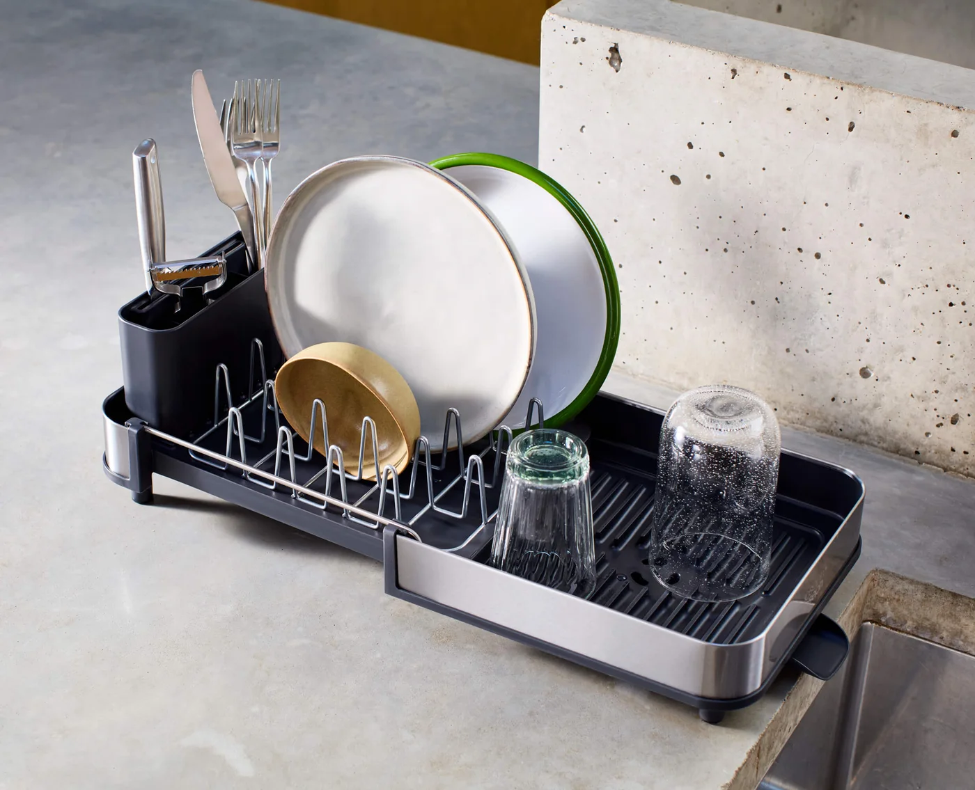 Joseph Joseph Extend™ Slim Steel Expandable Gray Dish Drainer — product detail 3