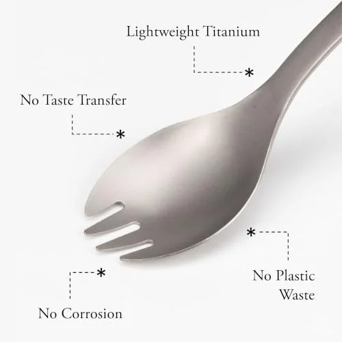 Close-up of the combined spoon bowl and short fork tines.