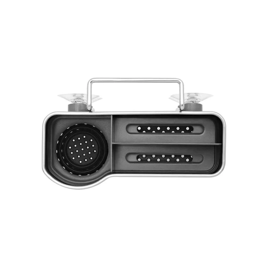 Top view of ventilated sponge compartment and brushholder.