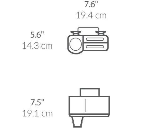 Manufacturer diagram shows footprint andheight; check your sinkclearance.