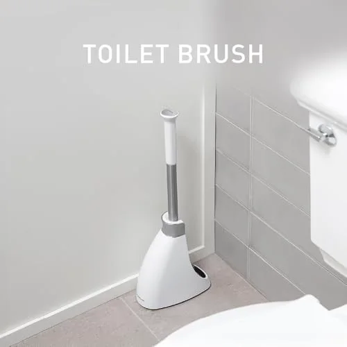 Bathroom placement reference for the slim white caddy.