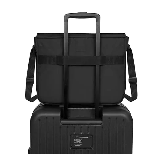 Rear trolley attachment shown over wheeled luggage; suitcase not included.