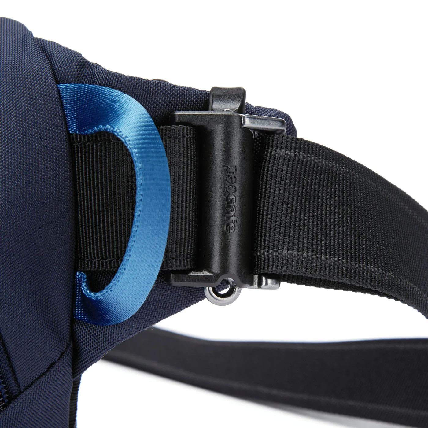 Close-up of the strap fastening on the selected Ocean pack.