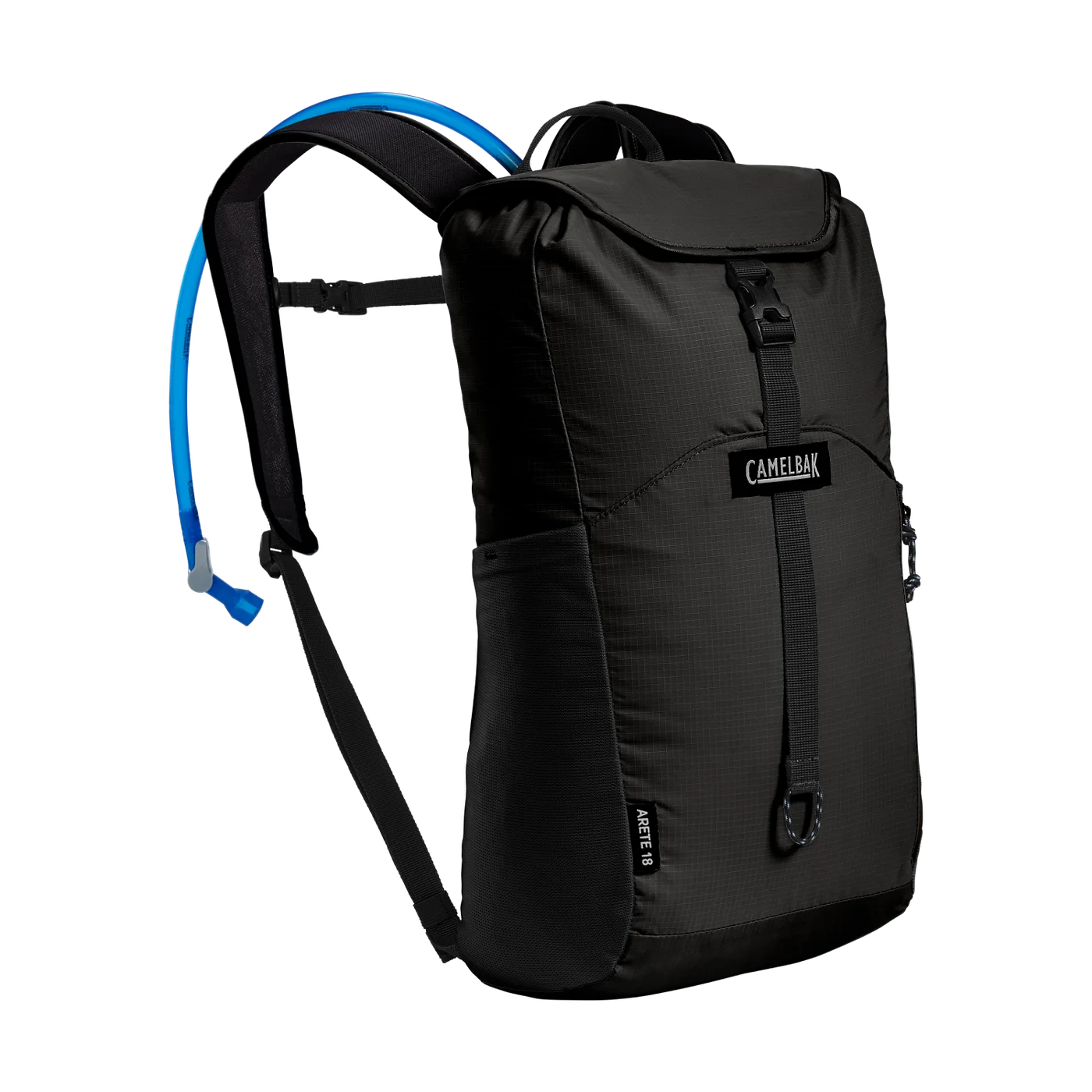 Current black Arete 18 with its included hydration hose.
