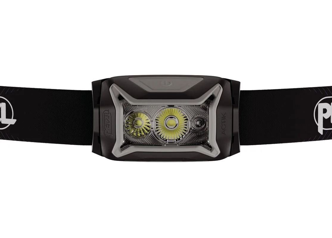 The front optics pair a wider working beam with distance illumination.