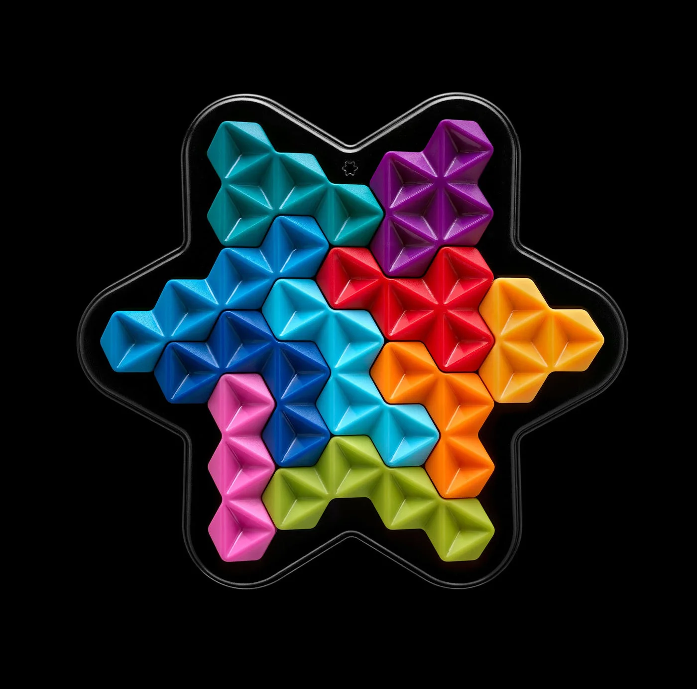 Close-up of the completed star-shaped board; an illustration of the product, not our solution record.