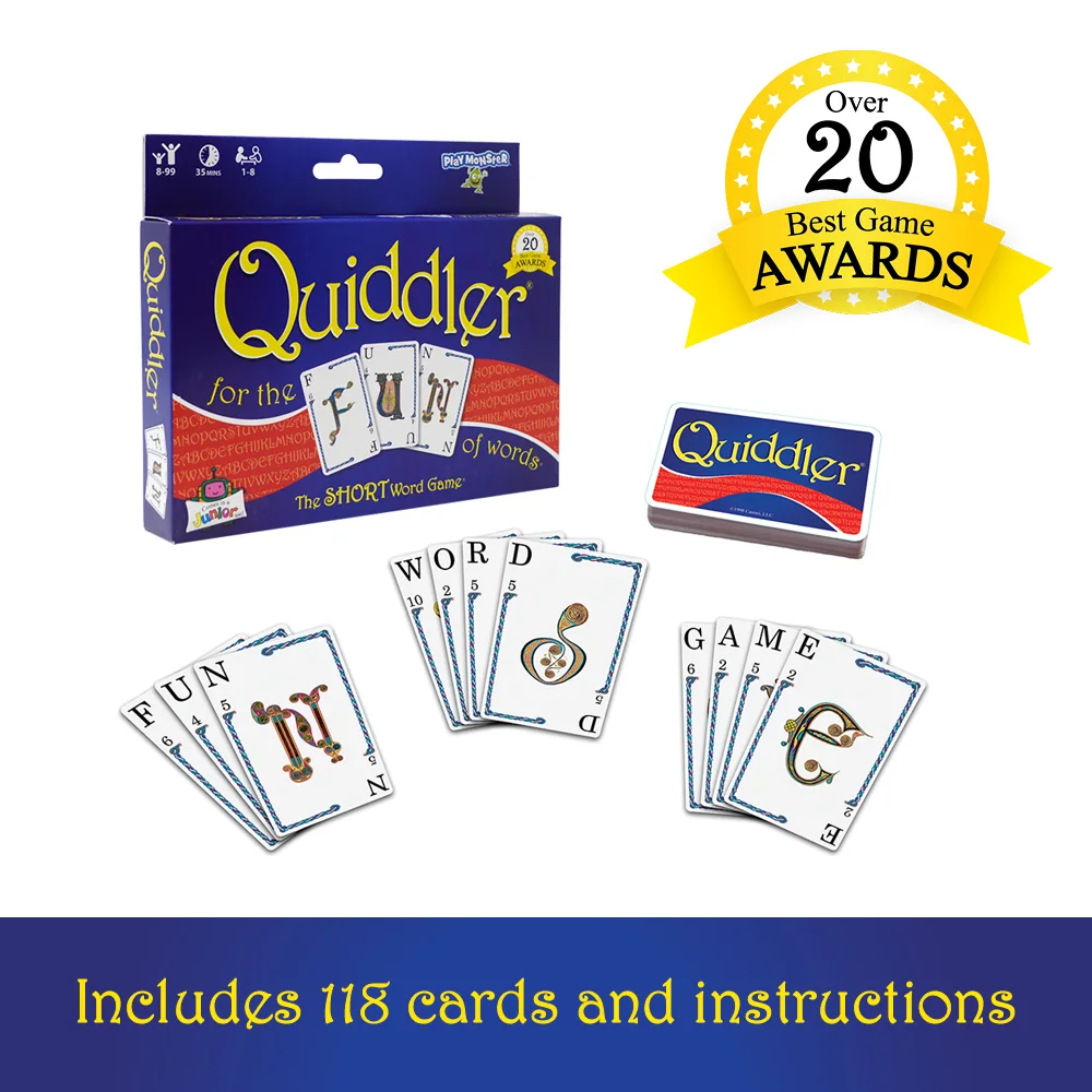118-card deck and instructions shown; dictionary and extra accessories are not included.