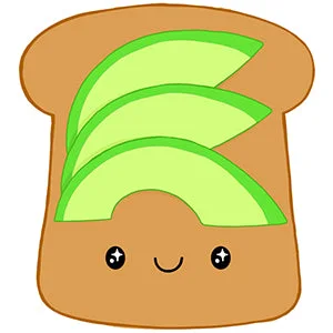 Manufacturer toast character illustration, not a second product.