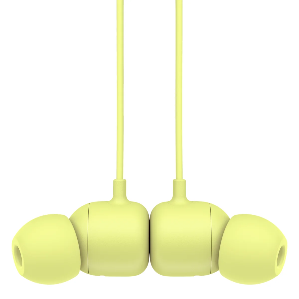 Earbuds magnetically attached together.