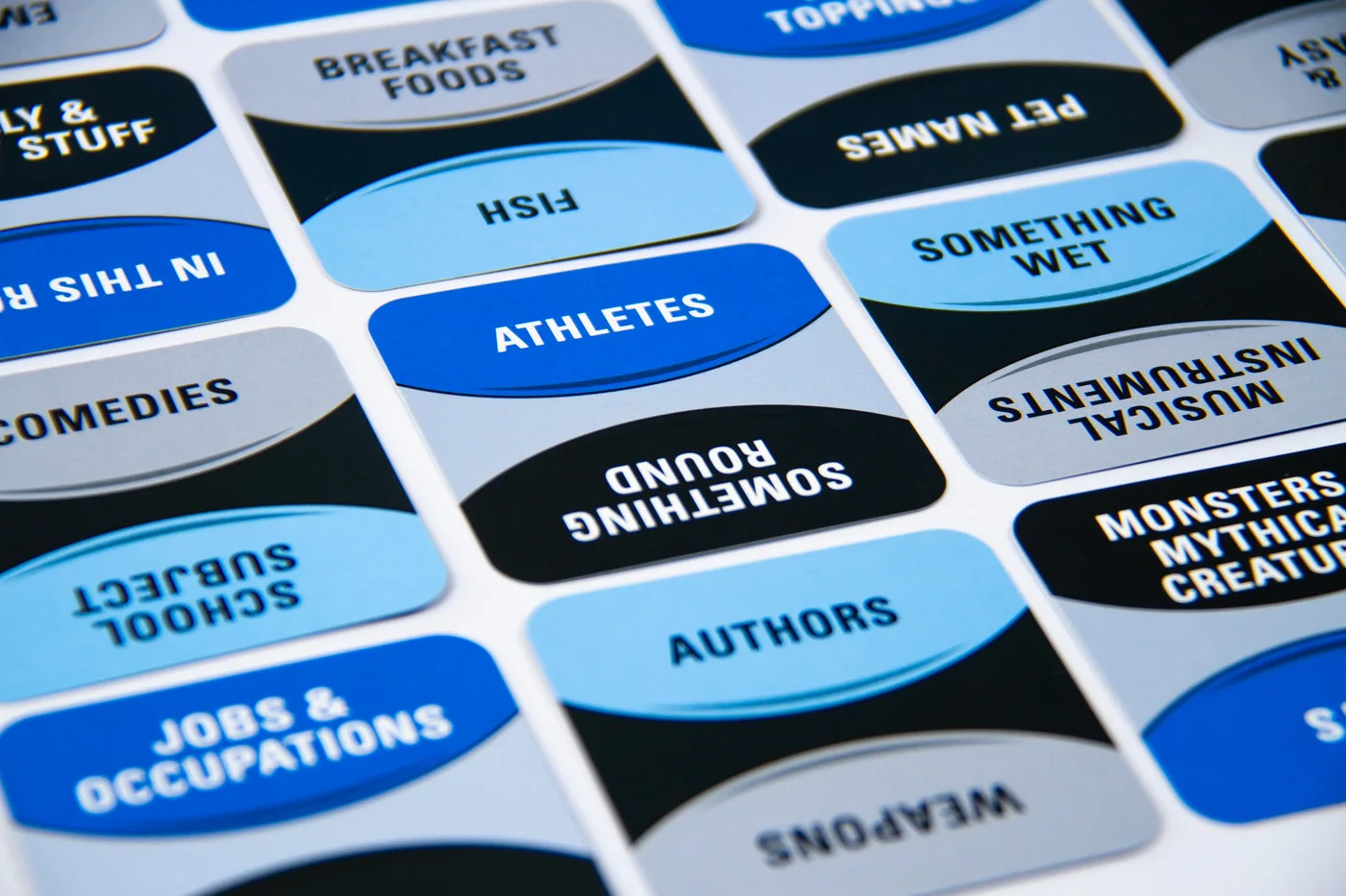 Category cards viewed close-up.