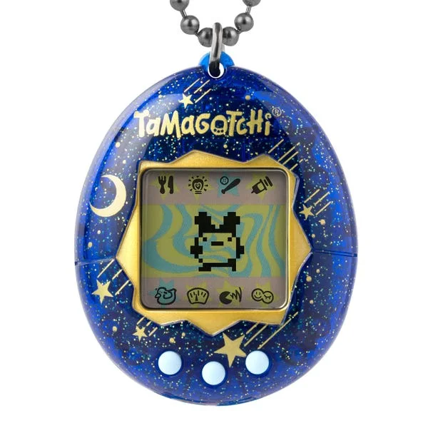 Starry Shower shell with its black-and-white screen and three pale-blue buttons.