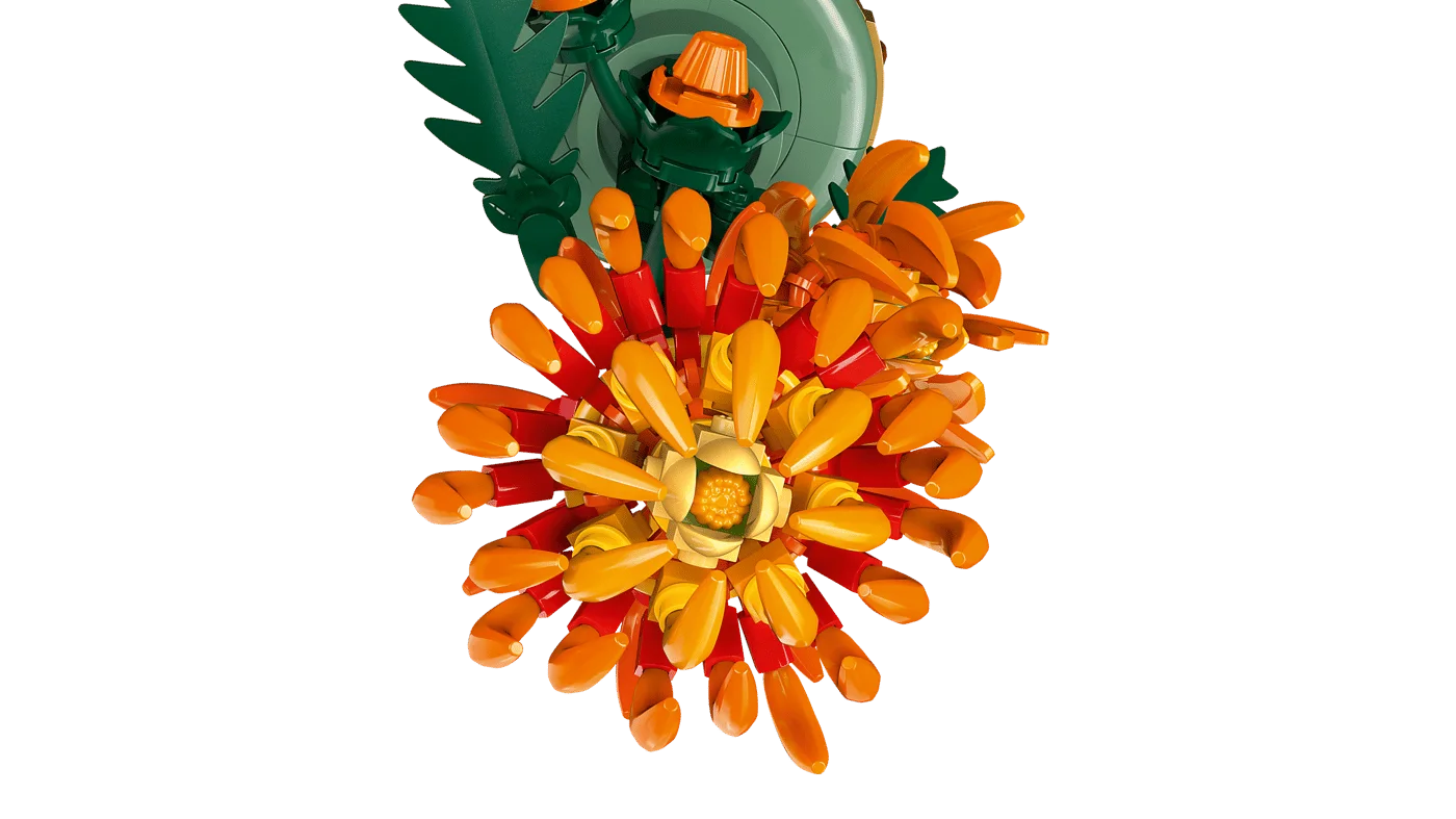 Close view of the orange petals and unopened buds.