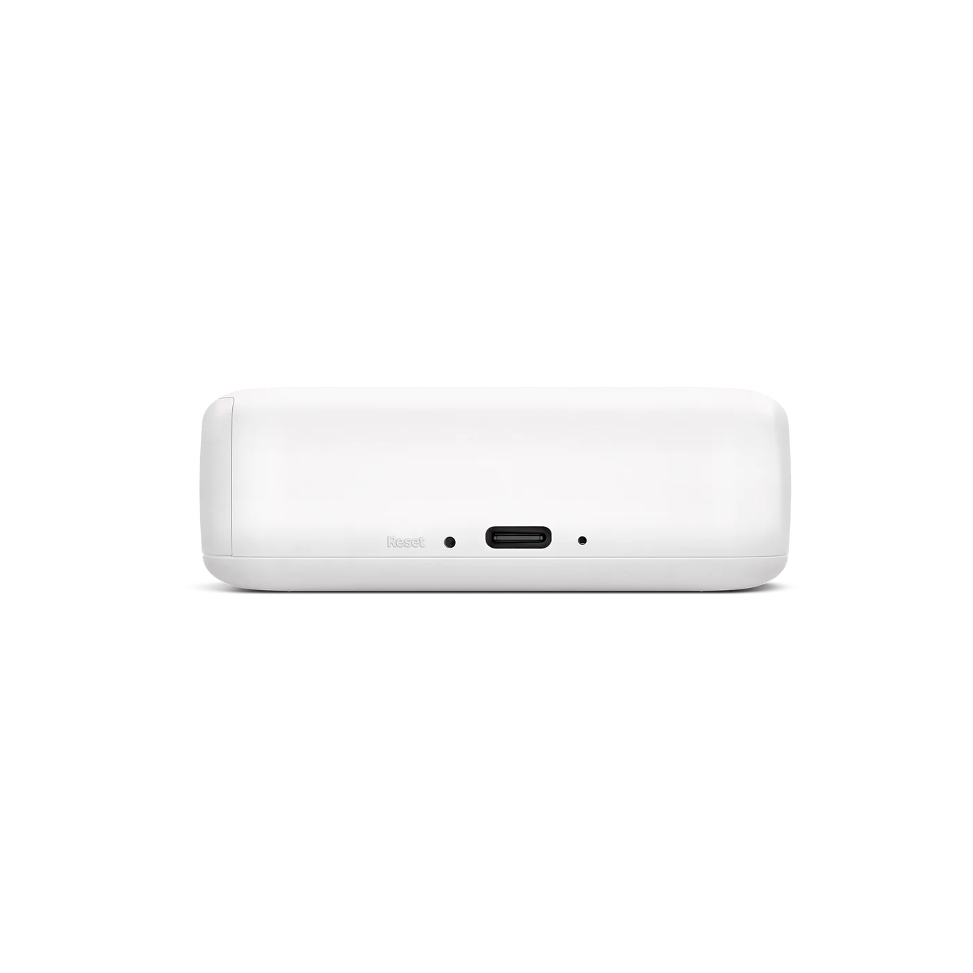 The rear USB-C charging connection; this model does not include a charging cable.